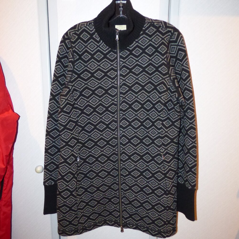 Telluride Black / Gray long cardigan sz L